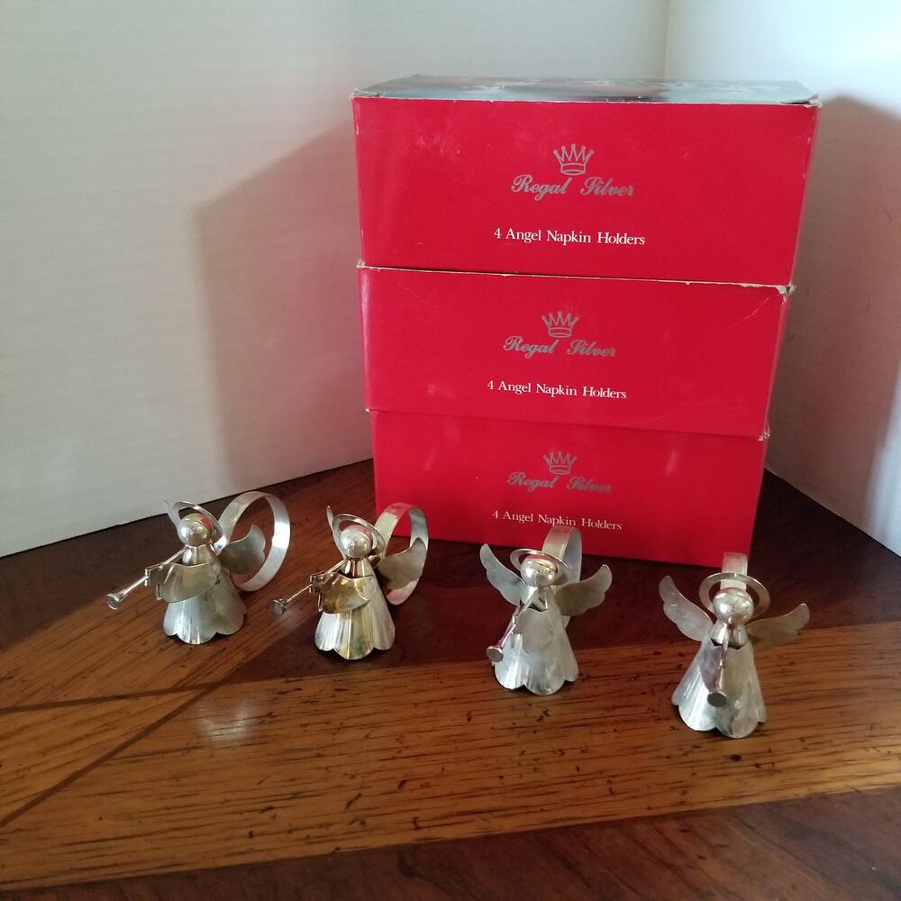 Twelve Regal silver plated style 8516.1 angel napkin holders